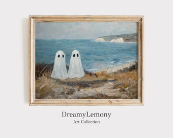 Coastal Ghost Print: Spooky Halloween Wall Art (Digital Download)