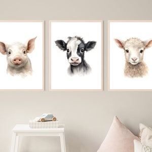 Farm Nursery Wall Art | Set of 3 Prints | Farm Nursery Prints | Digital ...