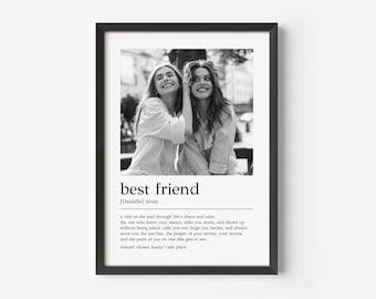 Personalised Best Friend Definition Print, Customised Print With Photo, Best Friend Poster, Gift For Best Friend, Personalised Friend Gift