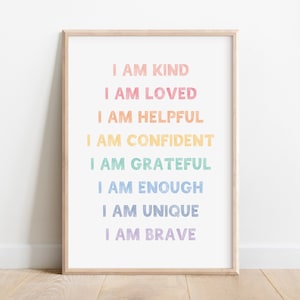 Pastel Rainbow Affirmation Print: Kids Nursery Decor (Digital Download)