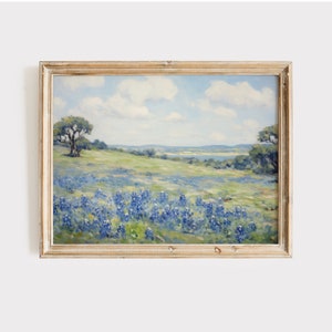Bluebonnet Painting Print | Bluebonnet Art | Bluebonnet Print | Digital Print | Bluebonnet Wall Art | Landscape Wall Art | Bluebonnet Art