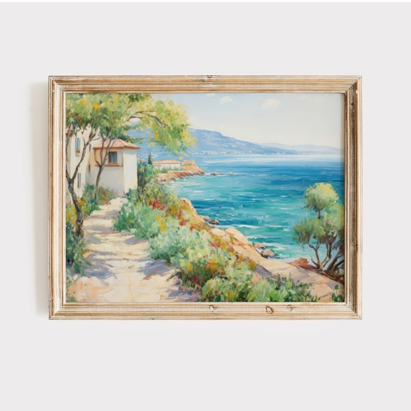 Mediterranean Print | Mediterranean Wall Art | Italian Painting | Digital Print | Landscape Art Print | Mediterranean Painting