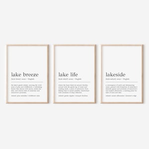Lake House Prints | Set of 3 Prints | Lake House Decor | Lake House Gifts | Lake House Wall Art | Definition Prints | Gift for Lake House
