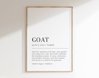 GOAT Definition Print: Modern Office Wall Art (Digital Print)