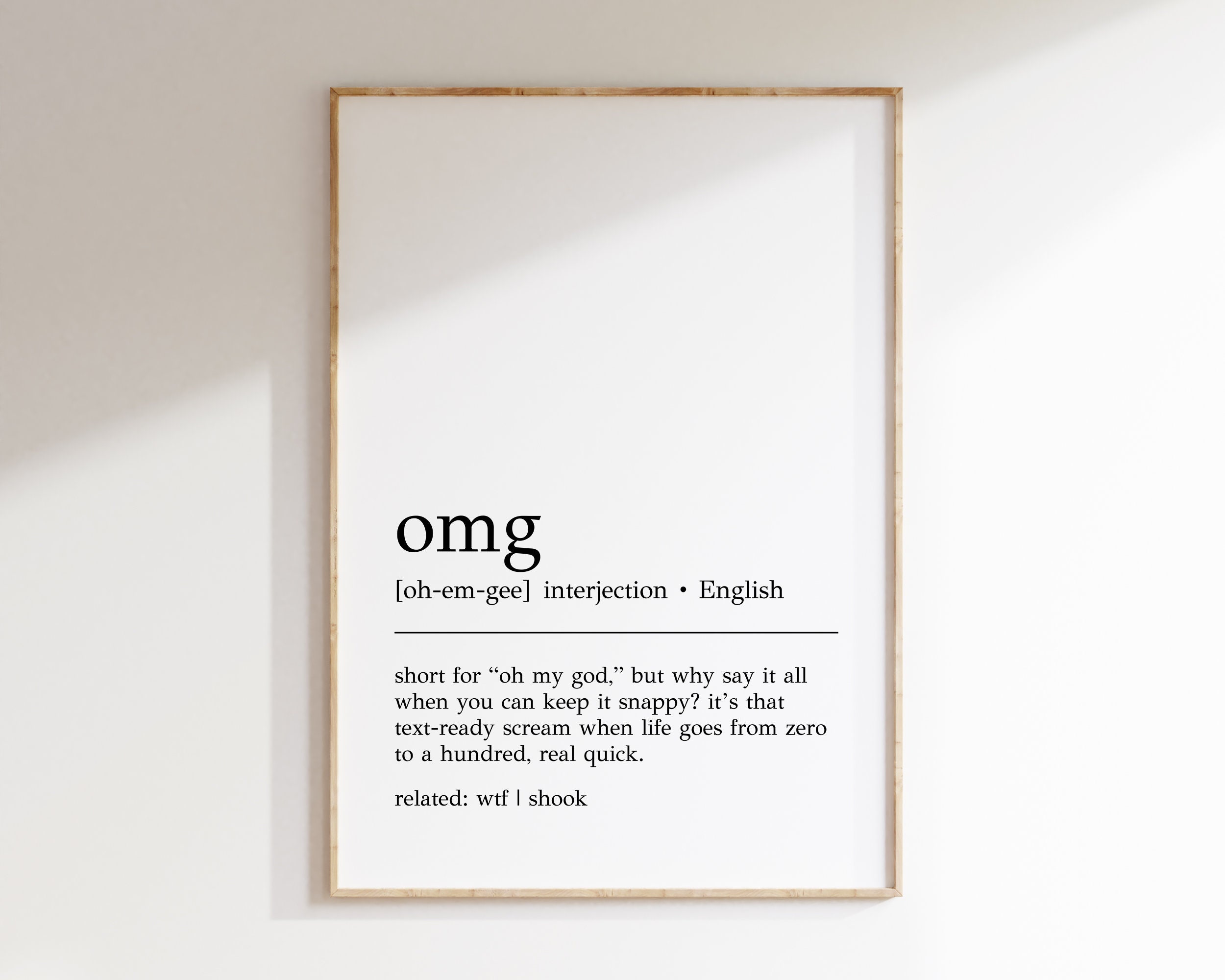 OMG Definition Print: Funny Teenager Wall Art (Digital Download)