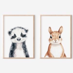 Printable nursery art with woodland animals