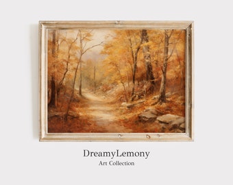 Herbstwald Gemälde: Herbst Landschaft Kunst (Digitaler Download)
