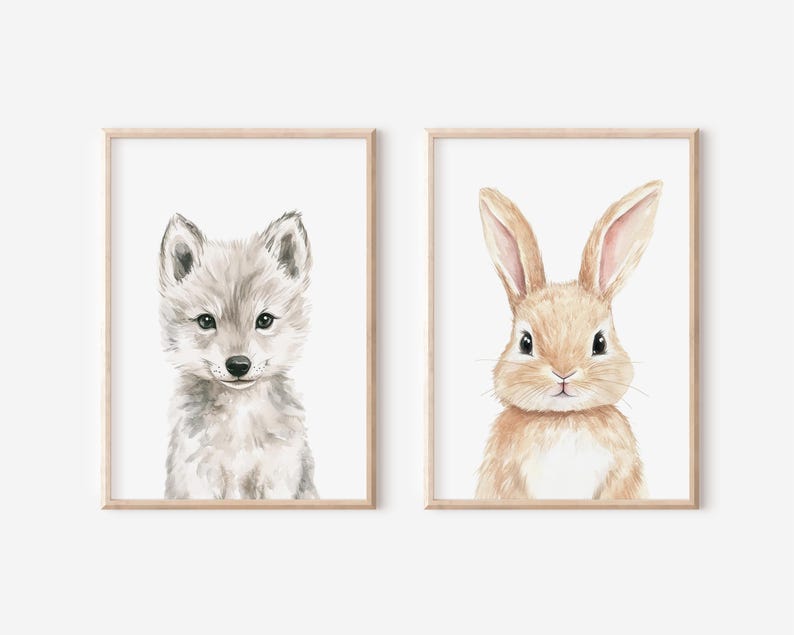 Baby room wall prints with cute animals
