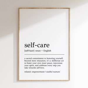 Self Care Definition Print | Self Care Wall Art | Therapy Wall Art | Self Care Poster | Self Care Definition Wall Decor | Digital Print