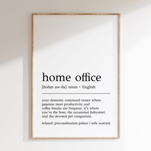 Home Office Definition Print | Funny Office Decor | Home Office Wall Art | Home Office Sign | Home Office Print | Digital Print