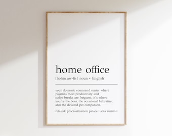 Funny Home Office Definition Art Print (Digital Download)