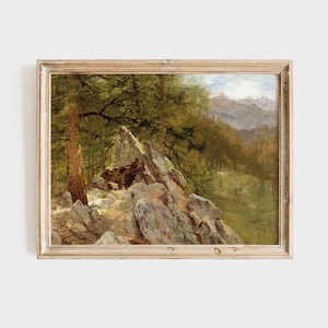 Western Landscape Print | Southwestern Decor | Digital Print | Vintage Western Painting | Mountain Landscape Art | American Landscape Art