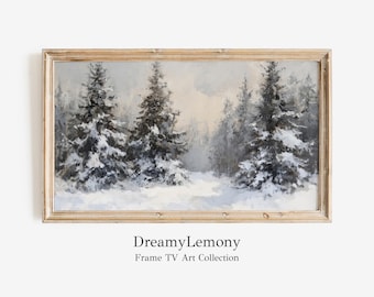 Winter Pine Forest Samsung Frame TV Art (Digital Download)