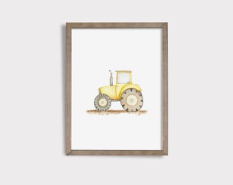 Tractor Nursery Print:  Construction Vehicle Art (Digital Download)