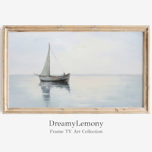 Fishing Boat Seascape Frame TV Art: Beach House Decor (Digital Download)