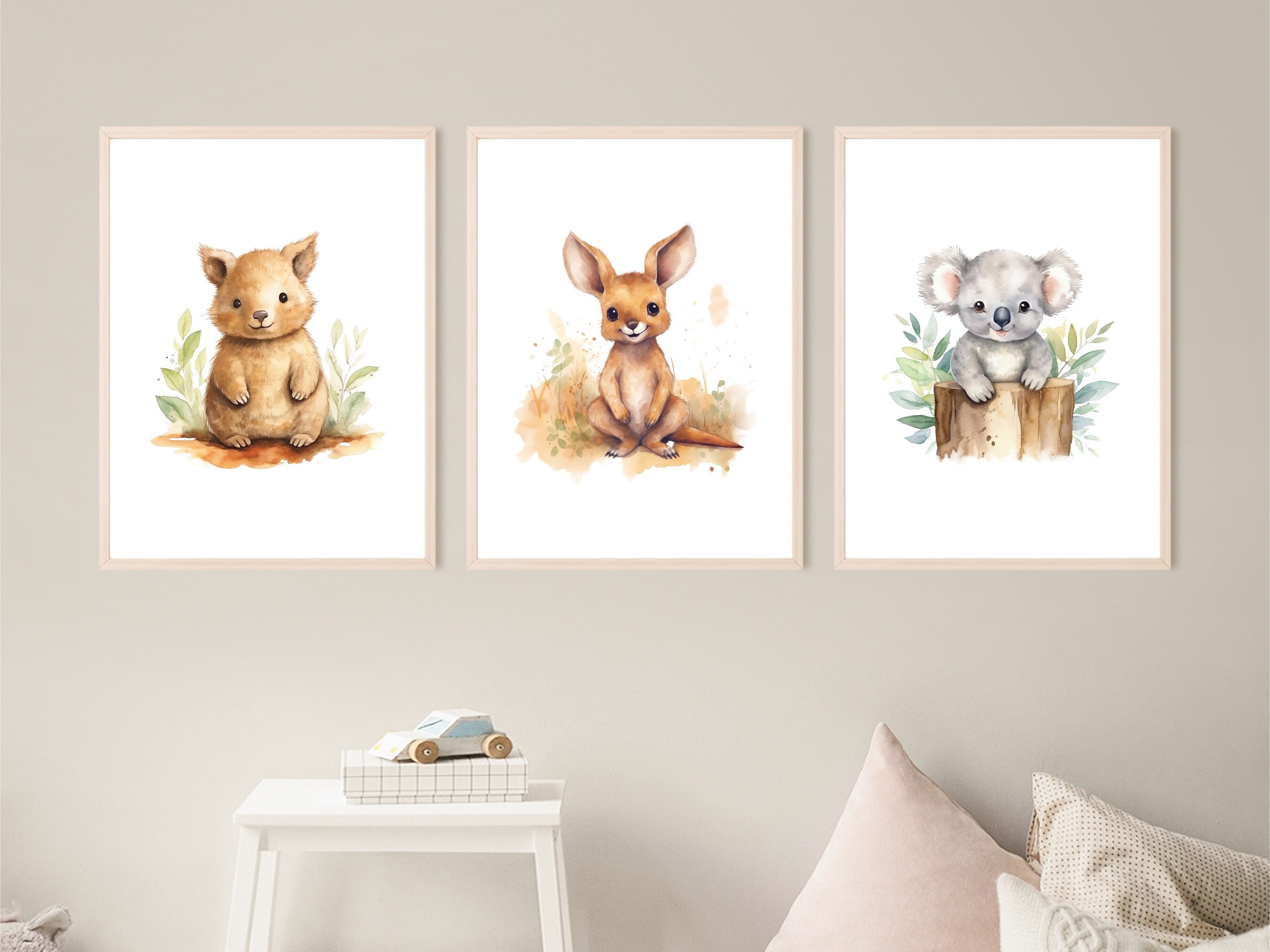 Australian Animal Nursery Prints Set of 3 Prints Nursery Etsy Australia