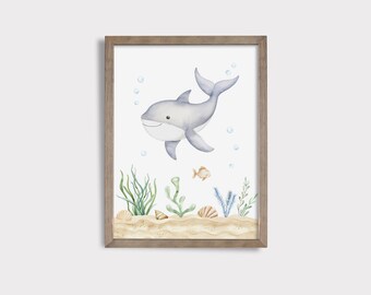 Shark Nursery Print: Under the Sea Wall Art (Digital Download)