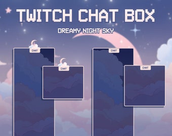 Twitch Overlay Stream Chat Box | Dreamy Night Sky | Twitch Overlay Pink | Twitch Chat Overlay | Vtuber