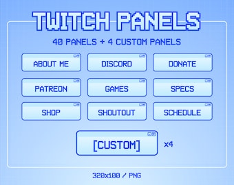 Cozy Twitch Panels | 40 Panels | Custom Twitch Panels | Aesthetic Browser Windows | Twitch Overlay Blue | Minimalistic | Vtuber