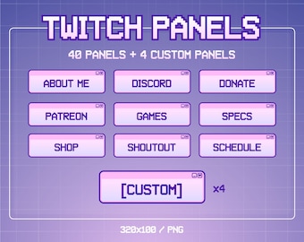 Cozy Twitch Panels | 40 Panels | Custom Twitch Panels | Aesthetic Browser Windows | Twitch Overlay Purple | Pink | Minimalistic | Vtuber