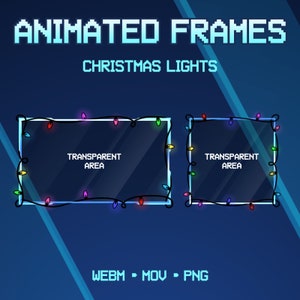 Animated Stream Overlay | Twitch Christmas Overlay | Animated Overlay | Stream Decoration | Christmas Lights | Christmas Frame | Blue