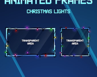 Animated Stream Overlay | Twitch Christmas Overlay | Animated Overlay | Stream Decoration | Christmas Lights | Christmas Frame | Blue