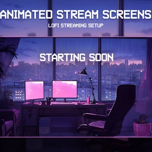 Geanimeerde Lofi Twitch-streamschermen | Lofi-streaming instellen | Speelkamer | Geanimeerde achtergrond | Vtuber