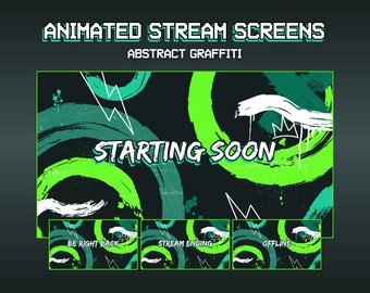 Pantallas animadas de Lofi Twitch Stream / Twitch Overlay Green / Twitch Overlay Neon / Fondo animado / Pantalla de inicio pronto / Vtuber