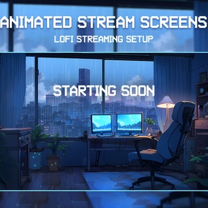 Animated Lofi Twitch Stream Screens | Lofi Streaming Setup | Game Room | Animated Background | Vtuber