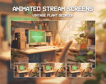 Animated Cozy Twitch Stream Screens | Cottagecore Twitch Screens | Animated Twitch Screens | Twitch Overlay | Animated Background | Vtuber