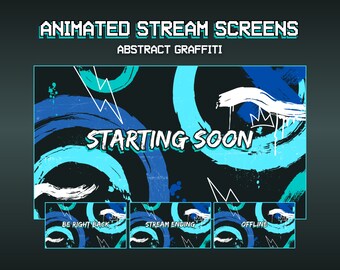 Animated Lofi Twitch Stream Screens | Twitch Overlay Blue | Twitch Overlay Neon | Animated Background | Starting Soon Screen | Vtuber