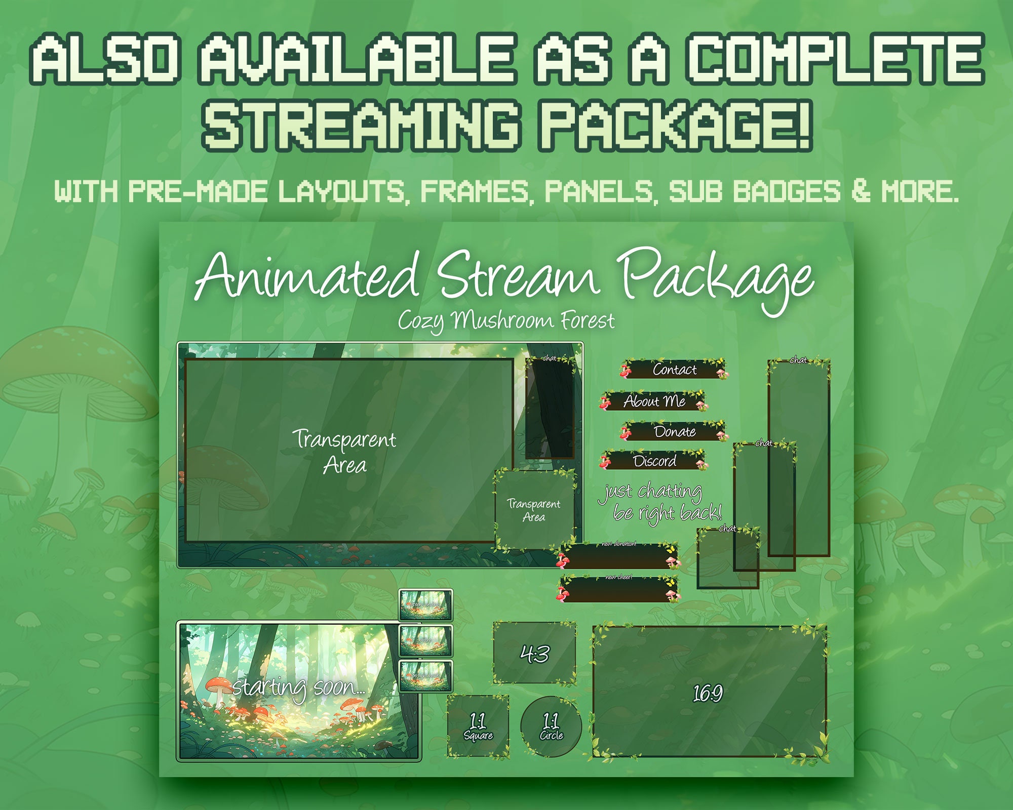 Animated Cozy Twitch Stream Screens | Cozy Mushroom Forest | Animated ...