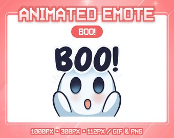 Animated Twitch Emote | Twitch & Discord | Cute Halloween Emote | Chibi Ghost | Kawaii | Boo! | Stream Emote | Ghost Twitch Emote