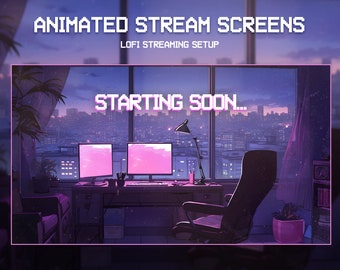 Animated Lofi Twitch Stream Screens | Lofi Streaming Setup | Game Room | Animated Background | Vtuber