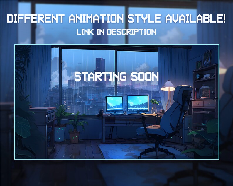 Animated Lofi Twitch Stream Screens Lofi Streaming Setup Game Room ...