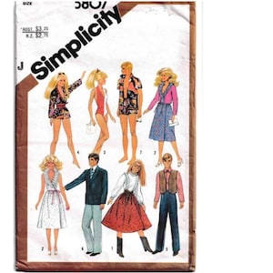 Simplicity 5807: Sewing Pattern for 11.5&quot;and 12&quot;dolls, Barbie, Ken, Brooke Shields, G.I. Joe