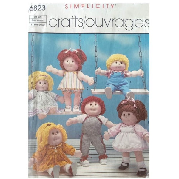 Simplicity 6823 Cabbage Patch Outfits Sewing Pattern