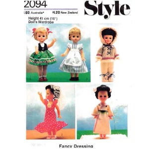Style 2094   International Doll Clothes Pattern 16&quot; - PDF Pattern
