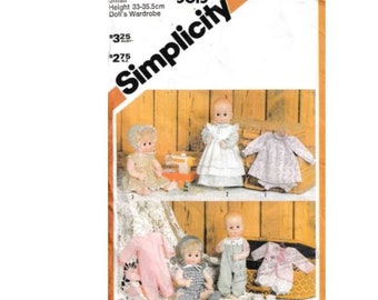 Simplicity 5615 -Small 13"-14" - Dolls Sewing Pattern for Baby Dolls  Full wardrobe