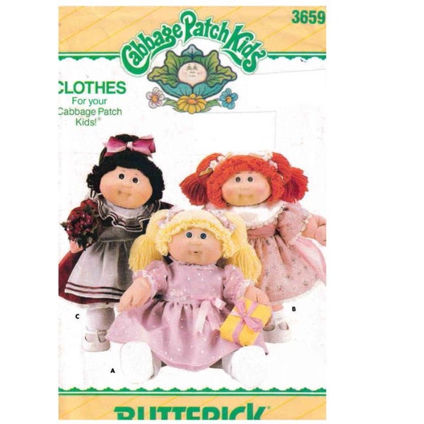 Cabbage Patch Kids Clothes Pattern - Butterick 3659 (3 Dress Options)