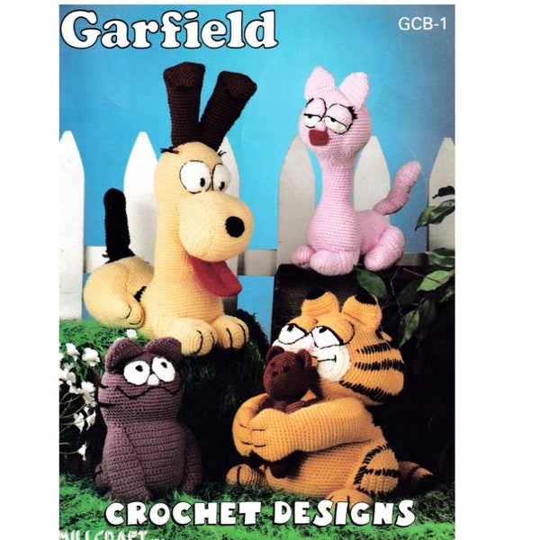GARFIELD Crochet Booklet, Garfield, Pooky, Odie, Arlene and Nermel - 5 Designs Included!