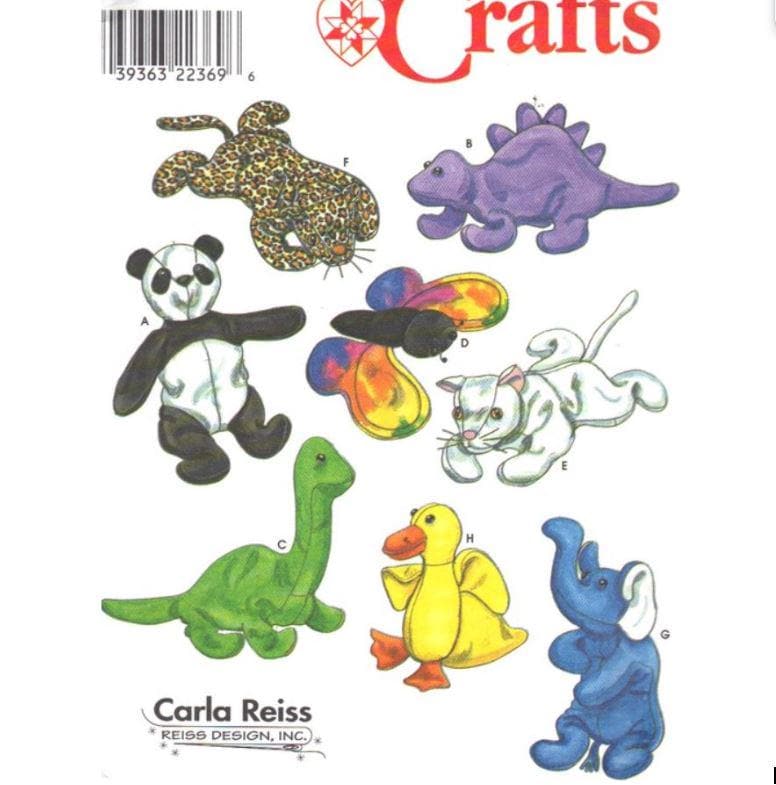 Simplicity 8472 Beanbag Animals - PDF Pattern - Etsy