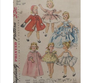 Simplicity 1336 - Vintage 18 Inch Dolls Clothes - PDF Pattern