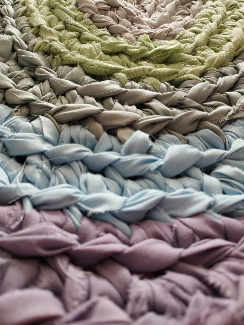 Handmade Oval Rag Rug. Beautiful Colorful Round Hand-crocheted Rug. - Etsy