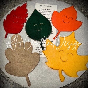 Five Little Leaves Felt Story/ Fall Felt Story/ Circle Time/ Preschool/ ECE/ Flannel Board/ Flannel Story/ Fall Flannel Story