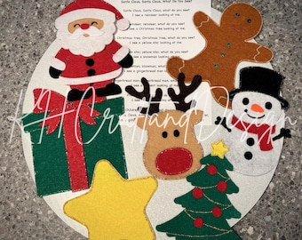 Cuento navideño de fieltro / Cuento de fieltro de Papá Noel / Hora del círculo / Preescolar / Educación infantil / Tablero de fieltro / Cuento de fieltro / Cuento de fieltro de invierno