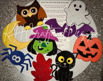 Storia di Halloween in feltro/Storia di gufo marrone in feltro/Storia di autunno in feltro/Cerchio del tempo/Scuola materna/ECE/Tavola di flanella/Storia di flanella/Storia di flanella autunnale