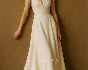 sachin and babi light blue dress Linen Wedding Dresses, June Bridals