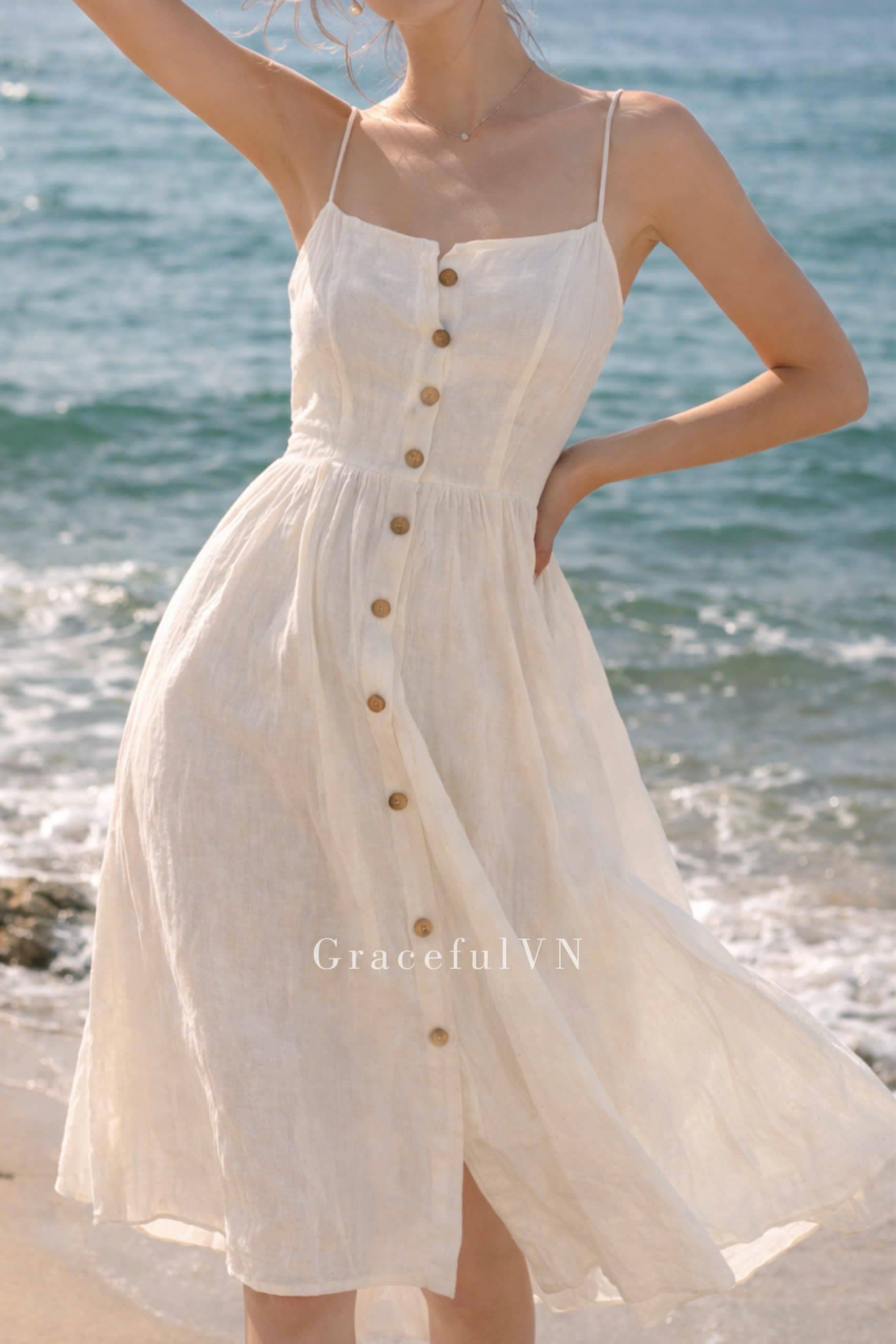 Summer Beach Linen Dress Linen Daily Wear Linen Elegant Outfit Dress ...