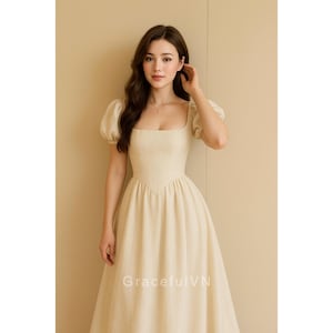 Vintage Dress Linen Dress With Pockets Bridemaid Dress Wedding Dress Linen Dress for Women Wedding Guest Dress Custom Dress Gifts For Her
